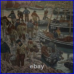 Lithographie par Henri Rivière Au Vent de Noroît Le Port A5825