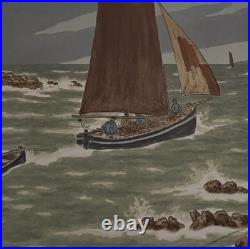 Lithographie par Henri Rivière Au Vent de Noroît Les Mousses A5809