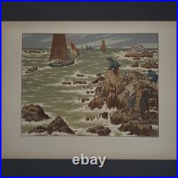 Lithographie par Henri Rivière Au Vent de Noroît Les Mousses A5906