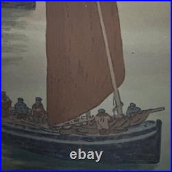 Lithographie par Henri Rivière Au Vent de Noroît Les Vieux A5476