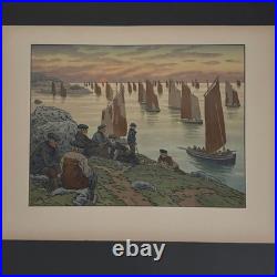 Lithographie par Henri Rivière Au Vent de Noroît Les Vieux A5824