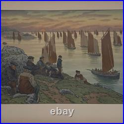 Lithographie par Henri Rivière Au Vent de Noroît Les Vieux A5824