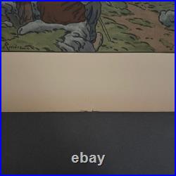 Lithographie par Henri Rivière Au Vent de Noroît Les Vieux A5824