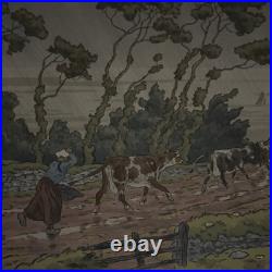 Lithographie par Henri Rivière La Féérie des Heures L'Averse A5817