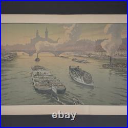 Lithographie par Henri Rivière Paysages Parisiens Le Trocadéro A5822