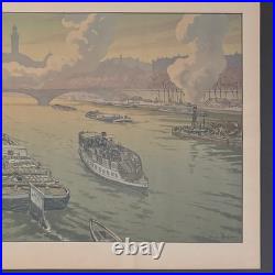 Lithographie par Henri Rivière Paysages Parisiens Le Trocadéro A5822