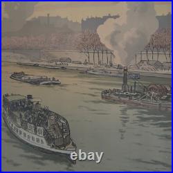 Lithographie par Henri Rivière Paysages Parisiens Le Trocadéro A5822