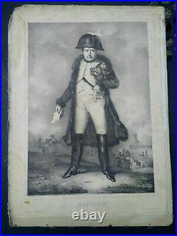 Lithographie rare Napoléon gravure grand format bataille Eylau JJ Frey