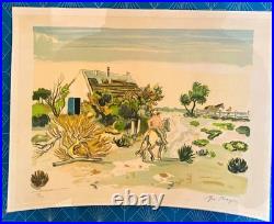 Lithographie signée Yves Brayer, Cabane gardiane, de 1973, numérotée