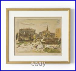 Lithographie signée Yves Brayer, Poussière du temps, numérotée, encadré/verre Lithographie signée Yves Brayer, Poussière du temps, numérotée, encadré/verre