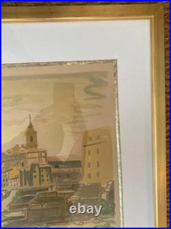 Lithographie signée Yves Brayer, Poussière du temps, numérotée, encadré/verre