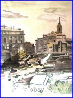 Lithographie signée Yves Brayer, Poussière du temps, numérotée, encadré/verre