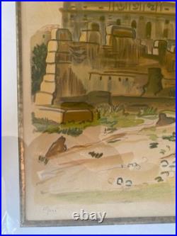 Lithographie signée Yves Brayer, Poussière du temps, numérotée, encadré/verre Lithographie signée Yves Brayer, Poussière du temps, numérotée, encadré/verre