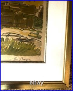 Lithographie signée Yves Brayer, Poussière du temps, numérotée, encadré/verre