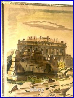 Lithographie signée Yves Brayer, Poussière du temps, numérotée, encadré/verre