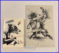 Lithographie signée avec livre de Vladimir Velickovic Homme et chien (1983)