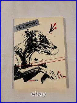 Lithographie signée avec livre de Vladimir Velickovic Homme et chien (1983)