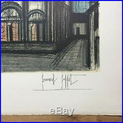 Lithographie signée de Bernard Buffet représentant la Basilique de Vézelay
