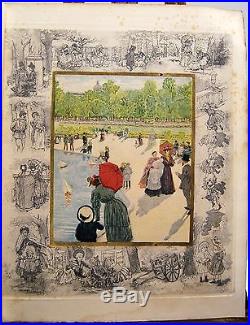 Livre rare BALADES DANS PARIS 1894 Octave Uzanne 8 eaux-fortes lithographies