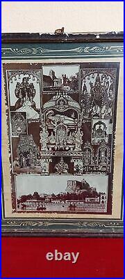 Lord Maha Vishnu Murugan All Family Hindu Litho Print Antique Vintage Old E68