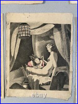 Lot 7 Gravures Erotique Gravure Lithographie 1930 Femme Nu Nue Art À Identifier