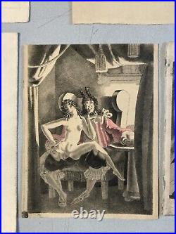 Lot 7 Gravures Erotique Gravure Lithographie 1930 Femme Nu Nue Art À Identifier