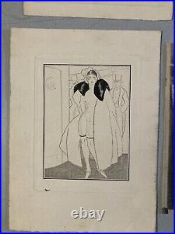 Lot 7 Gravures Erotique Gravure Lithographie 1930 Femme Nu Nue Art À Identifier