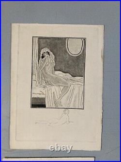 Lot 7 Gravures Erotique Gravure Lithographie 1930 Femme Nu Nue Art À Identifier