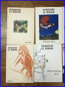 Lot 9 numéros Derrière le miroir, Chagall, Derain Jean Arp Arakawa Lithographies