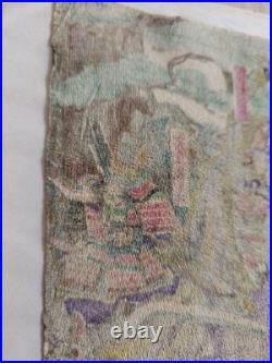 Lot Estampes Japonaise Ancienne sur Crêpe Samouraïs Utagawa Kunihisa II 1850
