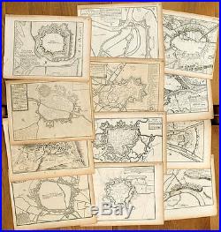 Lot de 25 cartes anciennes NICOLAS DE FER antique maps ca1695 BELGIQUE Belgium