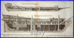 Lot de 8 Gravures Etching Kupferstich Marine Bateaux Encyclopédie Diderot Folio
