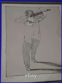 Lots De 2 Lithographies Numérotées Signées Claude Weisbuch Les Violonistes