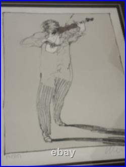 Lots De 2 Lithographies Numérotées Signées Claude Weisbuch Les Violonistes
