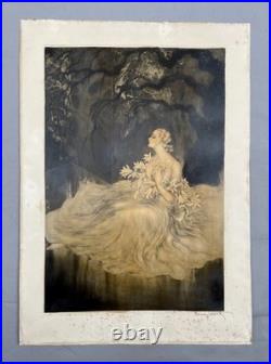 Louis ICART, La femme aux lys, lithographie signée