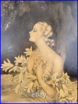 Louis ICART, La femme aux lys, lithographie signée