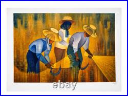 Louis TOFFOLI lithographie originale signée numérotée 84/100 La Moisson 75x53cm