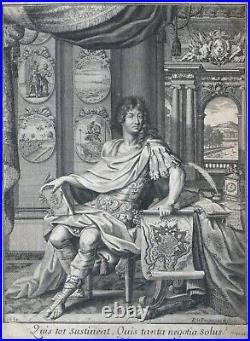 Louis XIV, portrait gravure Pierre Lepautre 1684, burin, Versailles 17ème siècle