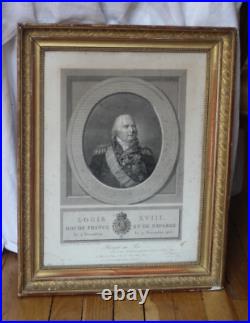 Louis XVIII, roi de France. Gravure en buste du roi d'après Valois XIXe Louis XVIII, roi de France. Gravure en buste du roi d'après Valois XIXe