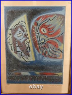 MASSON André Lithographie Originale Signée Numérotée Lune Soleil Picasso XXeme