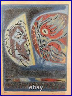 MASSON André Lithographie Originale Signée Numérotée Lune Soleil Picasso XXeme