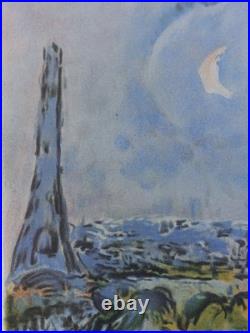 Marc CHAGALL Amoureux sur les toits de Paris, LITHOGRAPHIE numérotée, 500ex