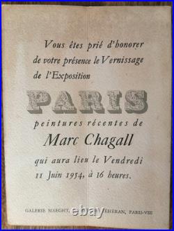 Marc CHAGALL, lithographie Mourlot, galerie Maeght, 1954
