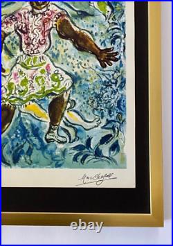 Marc Chagall + 1971 Superbe Signée Imprimer De France + Ballet + Encadré