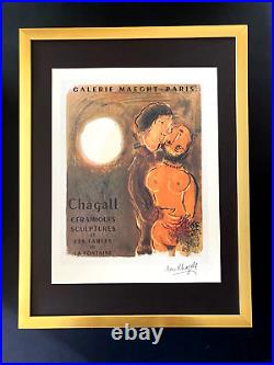 Marc Chagall + Original Vintage 1975 Signée Imprimé+Encadré+Acheter It Now