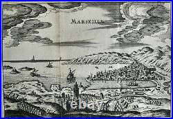 Marseille, Gravure Originale Vers 1640, Tassin, Plans Et Profils Villes, +/
