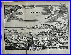 Marseille, Gravure Originale Vers 1640, Tassin, Plans Et Profils Villes, +/