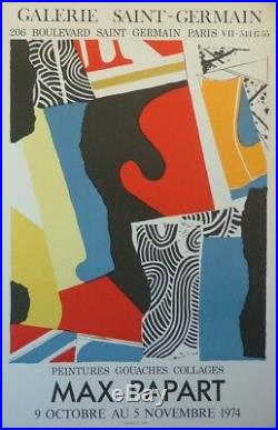 Max PAPART (1911-1994) Lithographie d'art en couleur 1974 Art Lithograph