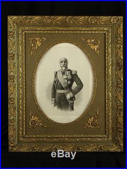 Militaria Portrait Marechal Napoleon Saint Jean D'angely Hussard Litho Cadre