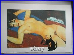 Modigliani vs Banksy (Peinture sur Sérigraphie)